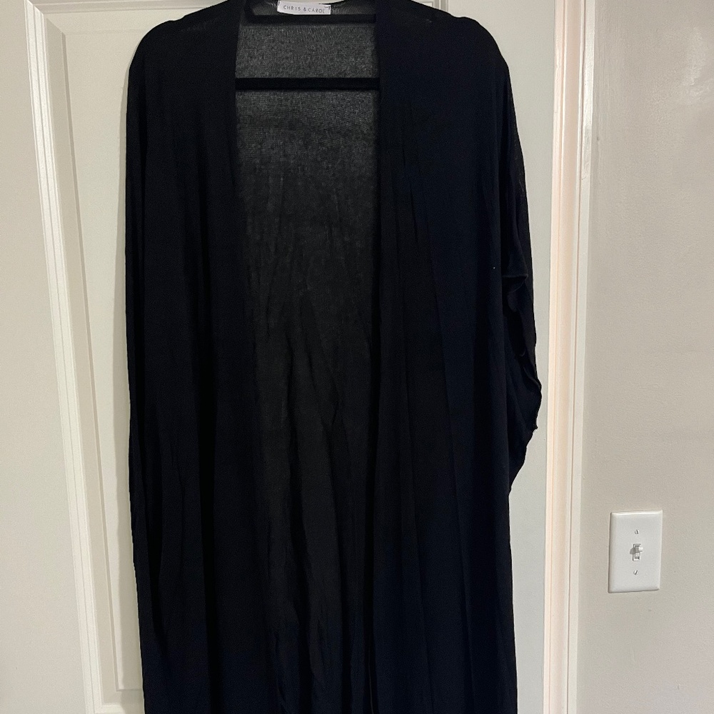 Midi length lightweight short sleeve cardigan